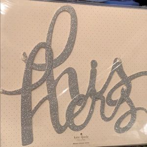 Kate Spade- His & Hers Silver Glitter Chair Signs